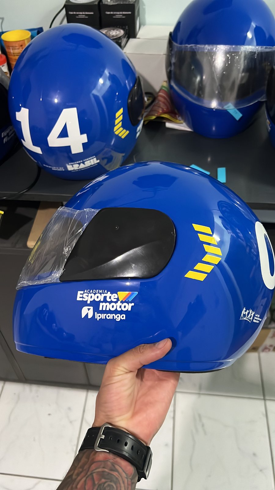 Capacetes personalizados para Ipiranga